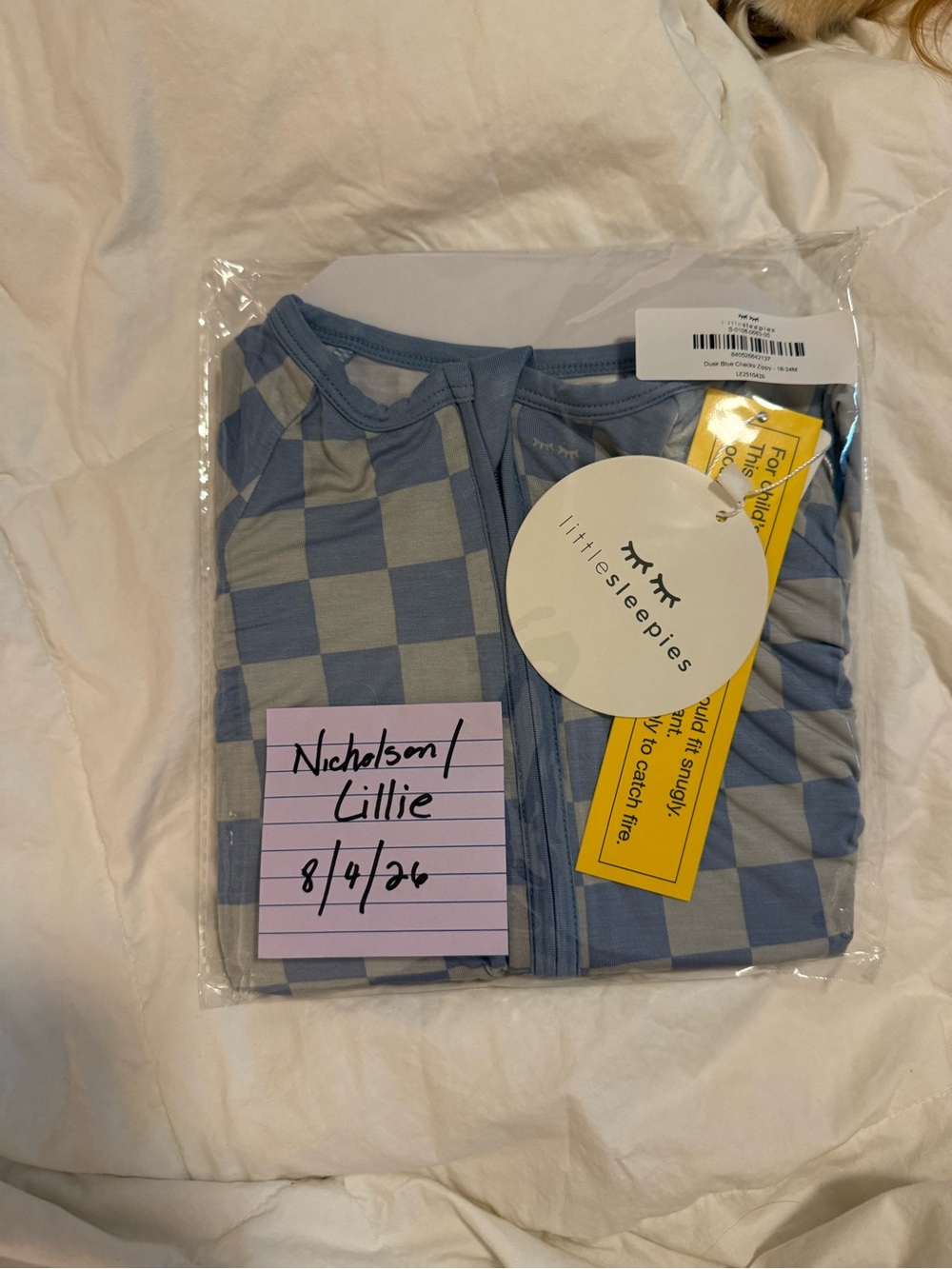 Little Sleepies Dusk Blue Checks Zippy 18-24m